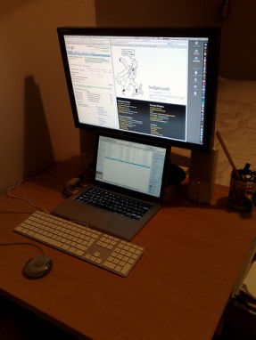 Photo of a computer and notebook