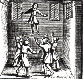 Drawing of a person floating.