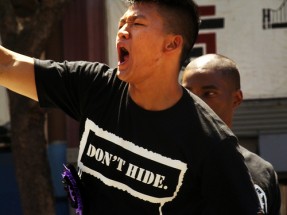 Photo of a DADT protestor.