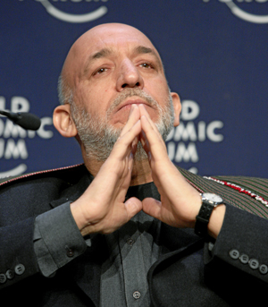 Photo of Afghan President Hamid Karzai at the recent World Economic Forum at Davos.