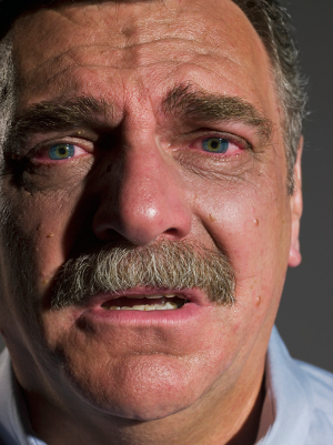 A sad man, mid-life to senior in age
