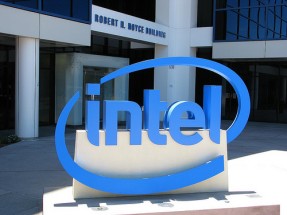Photo of an intel logo.