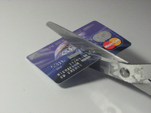 Cutting credit cards Cutting credit cards