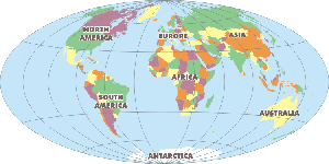 Hammer projection of the globe.