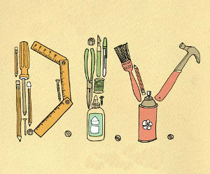 An artist's rendition of the DIY acronym.