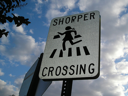 shopper crossing shopper crossing