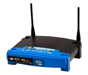 A Linksys Wireless G router.