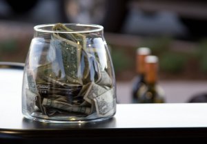 A tip jar