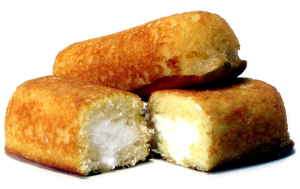 Close-up of a pile of Hostess Twinkies.