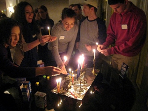chanukkah Members of DC Minyan light Hanukkah candles, 2009.