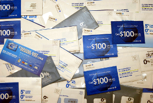 One year's worth of Chase Bank solicitations.
