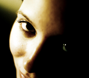 contact_lens Close-up of a woman wearing contact lenses.