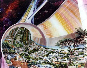 Stanford Torus II from NASA: Space Colony Artwork 1970.