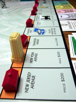 The Mega Monopoly game board.
