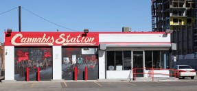Marijuana is sold out of this one-time service station in Colorado.