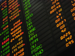 Phillippine stock market board, July 2008.
